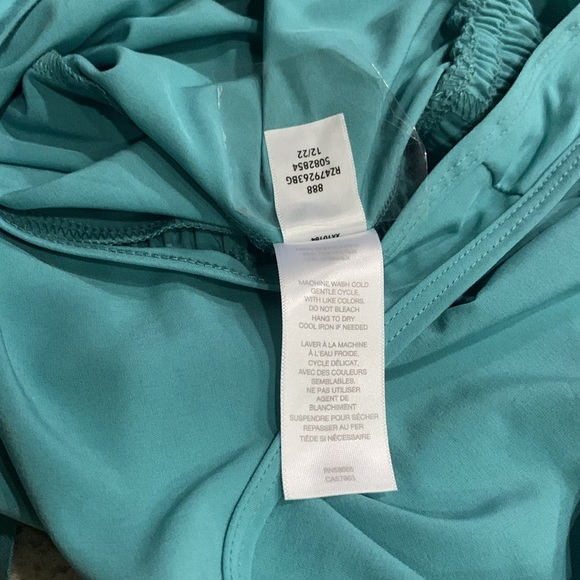 NWOT Z by Zella Girl Sleeveless Ruffle Waist Romper in Teal Lagoon Size 7 - Picture 9 of 10